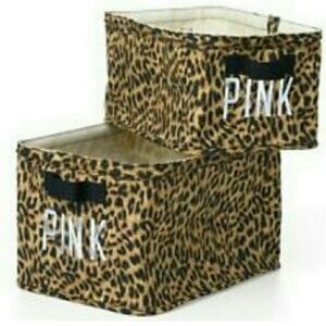 PINK VS CHEETAH STORAGE BINS SETS OF 2